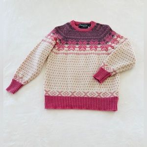 Vintage Fairisle Sweater Pink Shetland Wool 1980s Woodstock Bernhard Hearts
